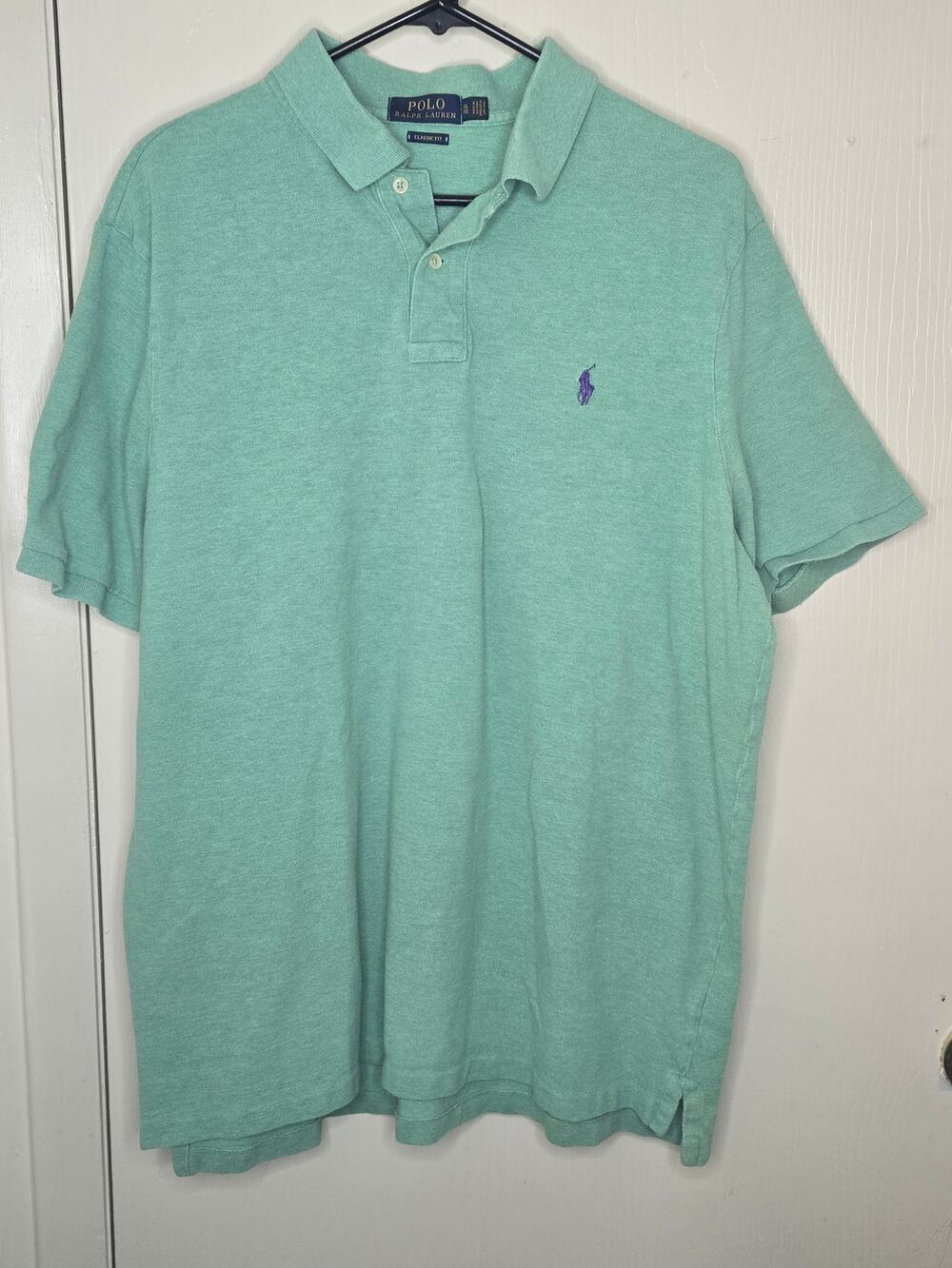 Polo Ralph Lauren Green Polo Shirt Short Sleeve Men XL Pony Logo Classic Preppy